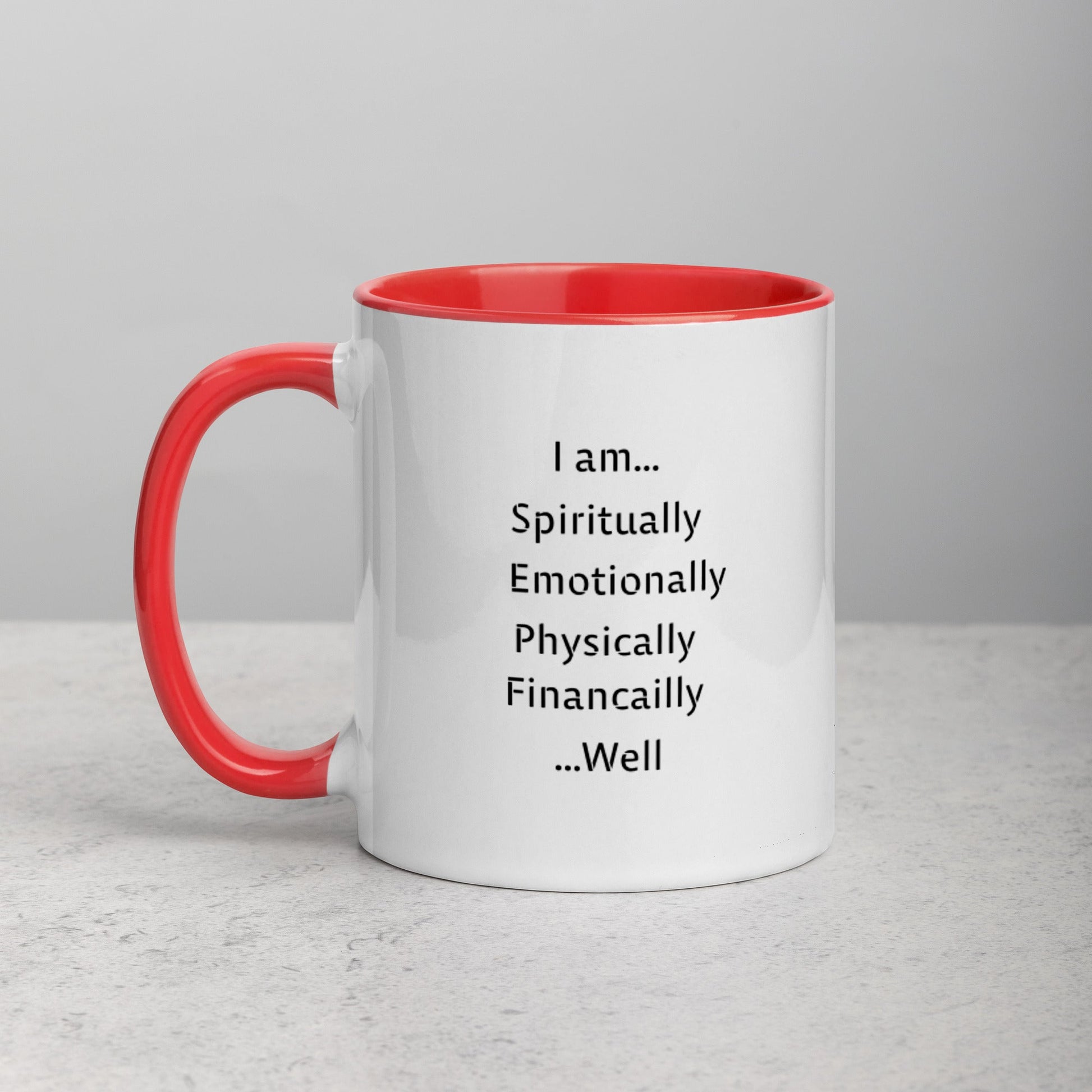 wellness affirmations red back cup